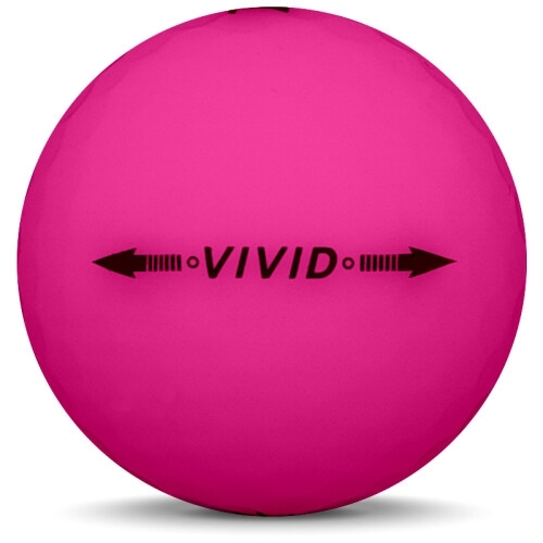 Golfboll av modellen Volvik VIVID i 2018 års version med rosa färg från sidan