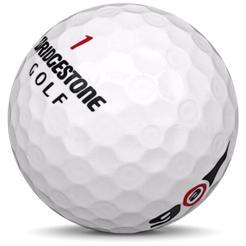 Golfboll av modellen Bridgestone E6 i tidigare års versioner med vit färg sned bild