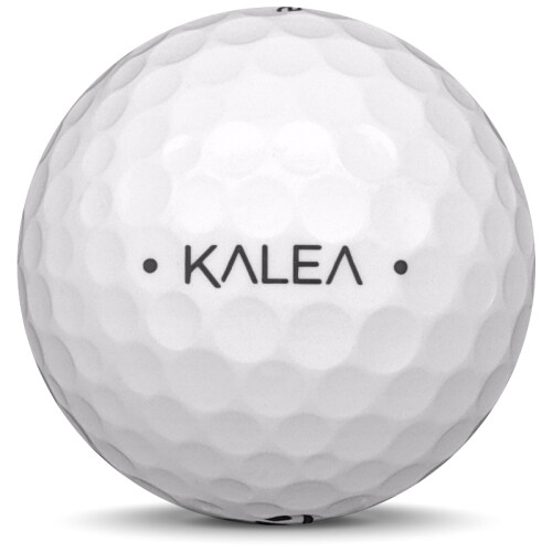 Golfboll av modellen TaylorMade Kalea i vit färg från sidan